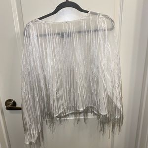 Vici White Fringe Top